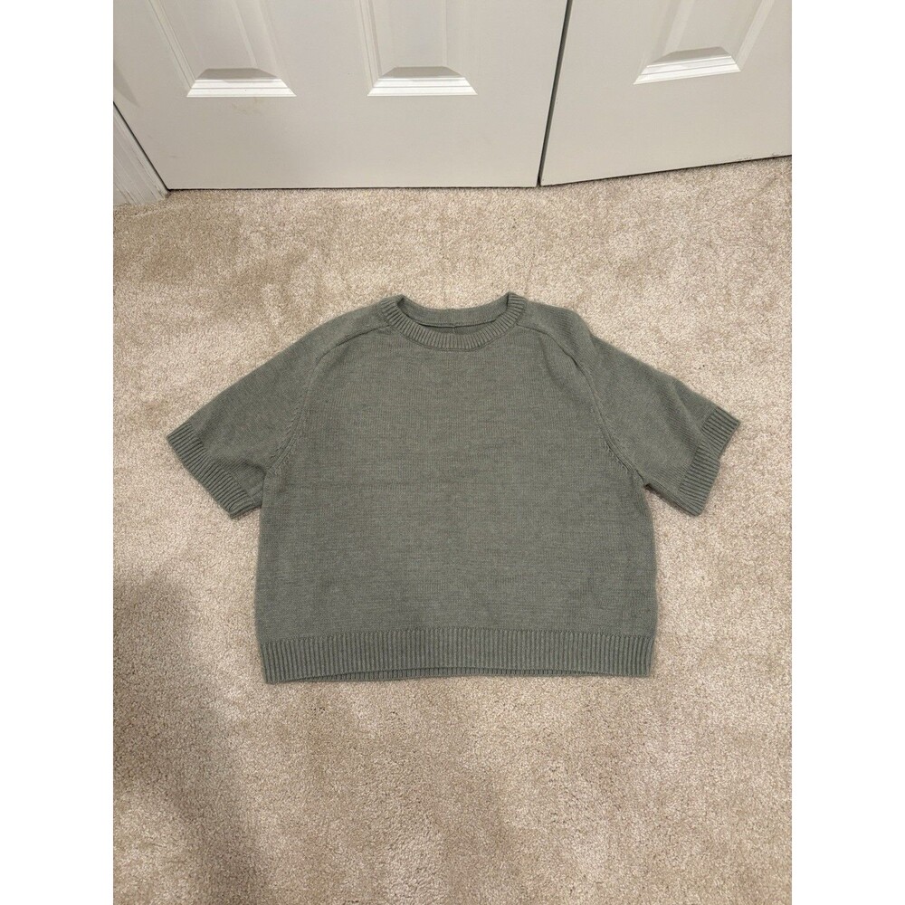 Abercrombie & Fitch Women’s Short Sleeve Green Sweater Size Large Madeline Crew